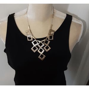 Striking Chico's gold tone geometric 22" long necklace